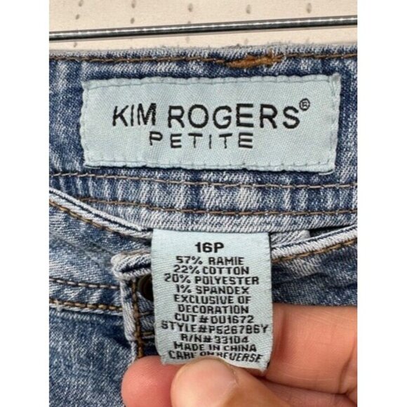 Kim Rogers Womens Jeans Sz 16 Petite Blue Denim Boot Cut Casual Classic Stretch - Picture 4 of 11